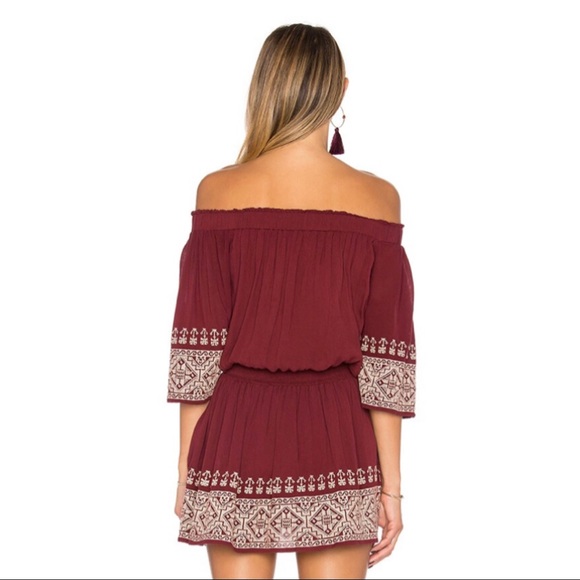 TULAROSA REVOLVE OFF-THE-SHOULDER EMBROIDERED MINI DRESS - Picture 7 of 9